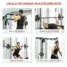 Máquina Multifunción de Musculación con Soporte para Sentadillas y Barra para Pesas para Entrenamiento Fitness N... - Ogal.Es