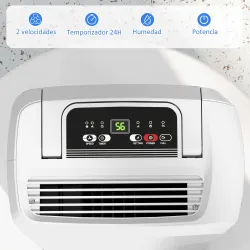 Deshumidificador 12L/día Depósito de Agua 0,8L con Ruedas Temporizador de 24 Horas Pantalla Digital de Humedad B... - Ogal.Es