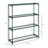Soporte para Macetas de 4 Niveles con Estructura de Acero para Jardín Patio 89x28x107 cm Verde Oscuro - Ogal.Es