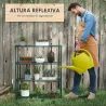 Soporte para Macetas de 4 Niveles con Estructura de Acero para Jardín Patio 89x28x107 cm Verde Oscuro - Ogal.Es