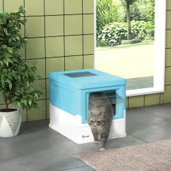 Arenero Cubierto para Gatos Arenero Cerrado y Plegable para Gatos con Bandeja Extraíble y Pala 47,5x35,5x36,7 cm... - Ogal.Es