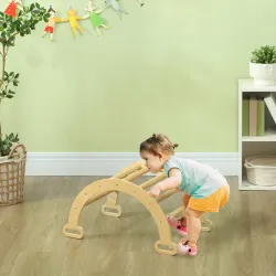 Arco de Escalada para Niños de 18-48 Meses Balancín para Bebés Carga 50 kg 68x42x36 cm Natural - Ogal.Es