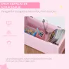 Banco Almacenaje para Niños con Respaldo y Tapa Amortiguadora Carga 40 kg para Salas de Juego 60x30x50 cm Rosa y... - Ogal.Es