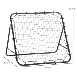 Red de Rebote Reboteador de Metal con Ángulo Ajustable para Entrenamiento de Deportes 96x80x96 cm Negro - Ogal.Es
