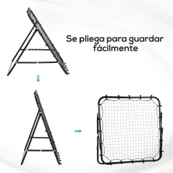 Red de Rebote Reboteador de Metal con Ángulo Ajustable para Entrenamiento de Deportes 96x80x96 cm Negro - Ogal.Es