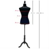 Maniquí de Costura Ajustable a 130-168 cm con Trípode de Madera para Fotografía de Moda Exposición de Prendas Negro - Ogal.Es