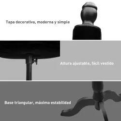 Maniquí de Costura Ajustable a 130-168 cm con Trípode de Madera para Fotografía de Moda Exposición de Prendas Negro - Ogal.Es