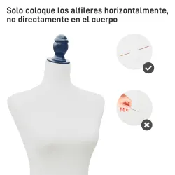 Maniquí Mujer Ajustable a 130-168 cm con Trípode de Madera 50 Alfileres de Colores para Fotografía de Moda Blanco - Ogal.Es