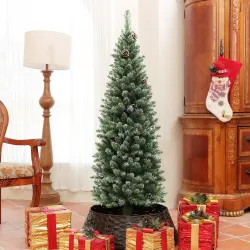 Árbol de Navidad Artificial 150 cm con 395 Ramas 30 Piñas y Soporte de Metal Árbol Navideño para Salón Interior ... - Ogal.Es