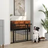 Puerta para Perros con Ancho Ajustable 76-104 cm con 2 Extensiones y Doble Bloqueo Negro - Ogal.Es