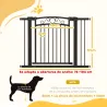 Puerta para Perros con Ancho Ajustable 76-104 cm con 2 Extensiones y Doble Bloqueo Negro - Ogal.Es