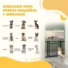 Puerta para Perros con Ancho Ajustable 76-104 cm con 2 Extensiones y Doble Bloqueo Negro - Ogal.Es