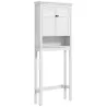 Mueble sobre Inodoro con 2 Puertas Compartimiento y Estante Ajustable Mueble para Baño 70x20x175 cm Blanco - Ogal.Es
