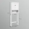 Mueble sobre Inodoro con 2 Puertas Compartimiento y Estante Ajustable Mueble para Baño 70x20x175 cm Blanco - Ogal.Es