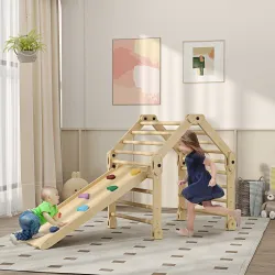 Escalada para Niños de 18-48 Meses 3 en 1 con Rampa para Deslizarse o Escalar 175x70x89 cm Multicolor - Ogal.Es