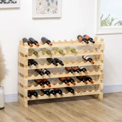 Botellero de Madera de 6 Niveles 72 Botellas Botellero Vertical Carga 100 kg para Cocina Bar 114x28x85 cm Madera... - Ogal.Es