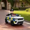 Coche Eléctrico Infantil de Policía Coche de Batería 12V con Mando a Distancia Bluetooth Luz USB Sirena Blanco - Ogal.Es