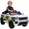 Coche Eléctrico Infantil de Policía Coche de Batería 12V con Mando a Distancia Bluetooth Luz USB Sirena Blanco - Ogal.Es