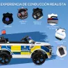Coche Eléctrico Infantil de Policía Coche de Batería 12V con Mando a Distancia Bluetooth Luz USB Sirena Blanco - Ogal.Es