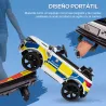 Coche Eléctrico Infantil de Policía Coche de Batería 12V con Mando a Distancia Bluetooth Luz USB Sirena Blanco - Ogal.Es