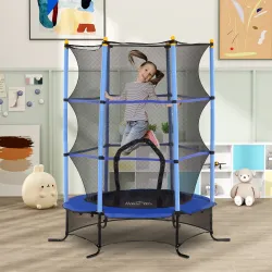 Trampolín para Niños de +3 Años Ø163 cm con Red de Seguridad y Marco de Acero Carga 50 kg para Interior y Exteri... - Ogal.Es