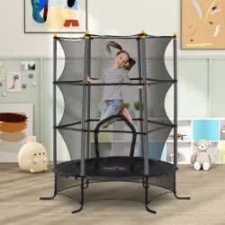 Trampolín para Niños de +3 Años Ø163 cm con Red de Seguridad y Marco de Acero Carga 50 kg para Interior y Exteri... - Ogal.Es