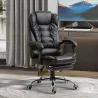 Silla de Escritorio con Reposapiés Silla Ejecutiva Giratoria con Altura Ajustable Tapizada en PU y Reposabrazos ... - Ogal.Es