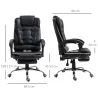 Silla de Escritorio con Reposapiés Silla Ejecutiva Giratoria con Altura Ajustable Tapizada en PU y Reposabrazos ... - Ogal.Es