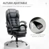 Silla de Escritorio con Reposapiés Silla Ejecutiva Giratoria con Altura Ajustable Tapizada en PU y Reposabrazos ... - Ogal.Es