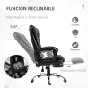 Silla de Escritorio con Reposapiés Silla Ejecutiva Giratoria con Altura Ajustable Tapizada en PU y Reposabrazos ... - Ogal.Es