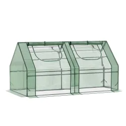 Invernadero de Exterior con Cubierta Doble Ventanas y Marco de Acero para Cultivar Plantas Flores 180x90x90 cm V... - Ogal.Es
