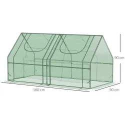 Invernadero de Exterior con Cubierta Doble Ventanas y Marco de Acero para Cultivar Plantas Flores 180x90x90 cm V... - Ogal.Es