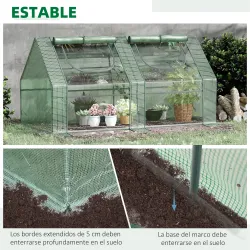 Invernadero de Exterior con Cubierta Doble Ventanas y Marco de Acero para Cultivar Plantas Flores 180x90x90 cm V... - Ogal.Es