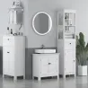 Mueble de Baño con Cajón Puerta Estante Ajustable y 2 Compartimientos Armario de Baño Moderno 40x30x165 cm Blanco - Ogal.Es