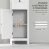 Mueble de Baño con Cajón Puerta Estante Ajustable y 2 Compartimientos Armario de Baño Moderno 40x30x165 cm Blanco - Ogal.Es