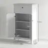 Mueble de Baño Columna de Baño con Cajón 2 Puertas y Estantes Ajustables Armario de Baño Moderno 60x30x102,5 cm ... - Ogal.Es