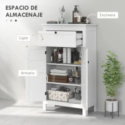 Mueble de Baño Columna de Baño con Cajón 2 Puertas y Estantes Ajustables Armario de Baño Moderno 60x30x102,5 cm ... - Ogal.Es