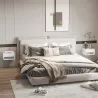 Juego de 2 Mesitas de Noche Colgantes Mesillas de Noche con Cajón para Dormitorio 37x32x21 cm Blanco - Ogal.Es