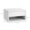Juego de 2 Mesitas de Noche Colgantes Mesillas de Noche con Cajón para Dormitorio 37x32x21 cm Blanco - Ogal.Es