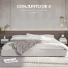 Juego de 2 Mesitas de Noche Colgantes Mesillas de Noche con Cajón para Dormitorio 37x32x21 cm Blanco - Ogal.Es