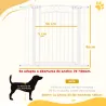Puerta para Perros con Ancho Ajustable 76-104 cm Barrera de Seguridad con 2 Extensiones y Doble Bloqueo Blanco - Ogal.Es