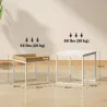 Mesas Nidos de 2 Piezas con Marco de Acero Mesas de Centro Pequeñas para Dormitorio Blanco y Roble - Ogal.Es