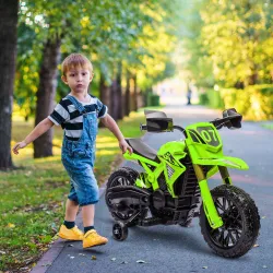 Moto Eléctrica para Niños de +3 Años Moto a Batería para Niños 12V con Ruedas de Auxiliar y Bocina Carga 30 kg V... - Ogal.Es