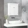 Mueble de Baño Colgar con Estantes Ajustables y Puertas con Cierre Magnético Armario de Pared 58x24x60 cm Blanco - Ogal.Es