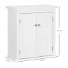 Mueble de Baño Colgar con Estantes Ajustables y Puertas con Cierre Magnético Armario de Pared 58x24x60 cm Blanco - Ogal.Es