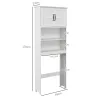 Mueble sobre Inodoro con 2 Puertas Estantes Abiertos y Estante Ajustable Mueble para Baño 66x23x178 cm Blanco - Ogal.Es