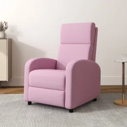 Sillón Relax Reclinable hasta 160° Sofá Reclinable Moderno con Reposapiés Soporta hasta 120 kg 64x86x102 cm Rosa - Ogal.Es