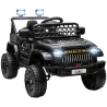 Coche Eléctrico para Niños con Batería 12V Mando a Distancia Velocidad Ajustable USB Faros Bocina Negro - Ogal.Es