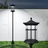 2 Luces Solares Exterior con Panel Solar Encendido Automático y Marco de Acero Inoxidable Impermeable IP44 Negro - Ogal.Es