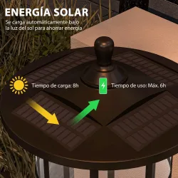 2 Luces Solares Exterior con Panel Solar Encendido Automático y Marco de Acero Inoxidable Impermeable IP44 Negro - Ogal.Es